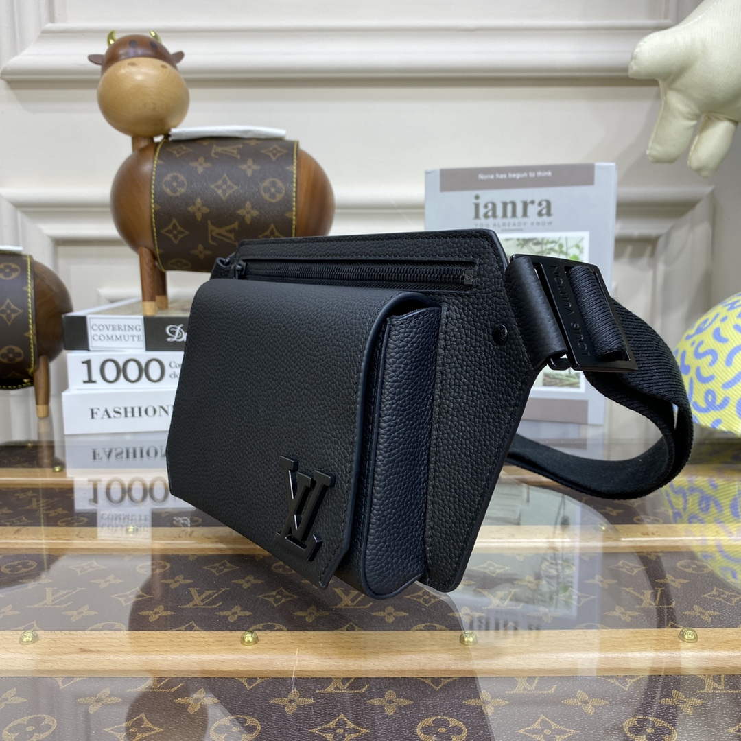 LV M57081 Louis Vuitton Takeoff Slingbag Black