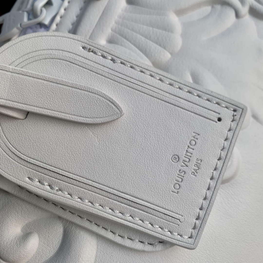 LV M21845 Louis Vuitton Keepall Bandouli��re 50 Bag Optic White