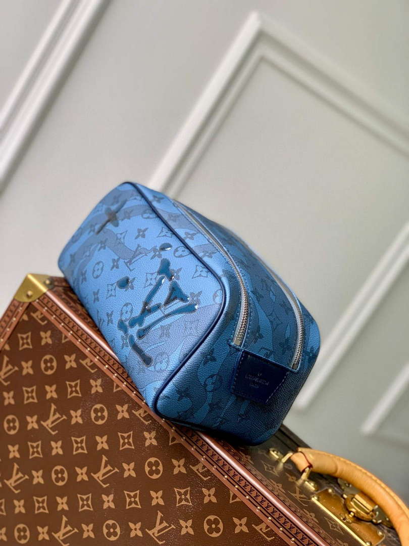 LV M82337 Louis Vuitton Dopp Kit Toiletry Bag Abyss Blue