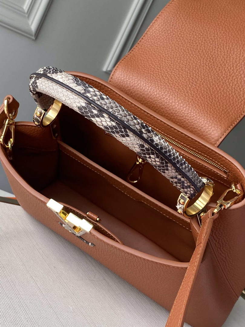 LV N97980 Louis Vuitton Capucines MM Bag Brown