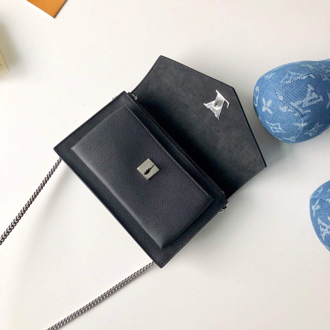 LV M63471 Louis Vuitton Mylockme Chain Pochette Black