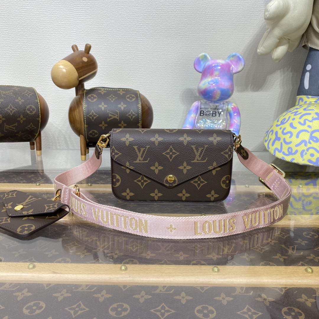 LV M80091 Louis Vuitton F��licie Strap   Go Bag Pink