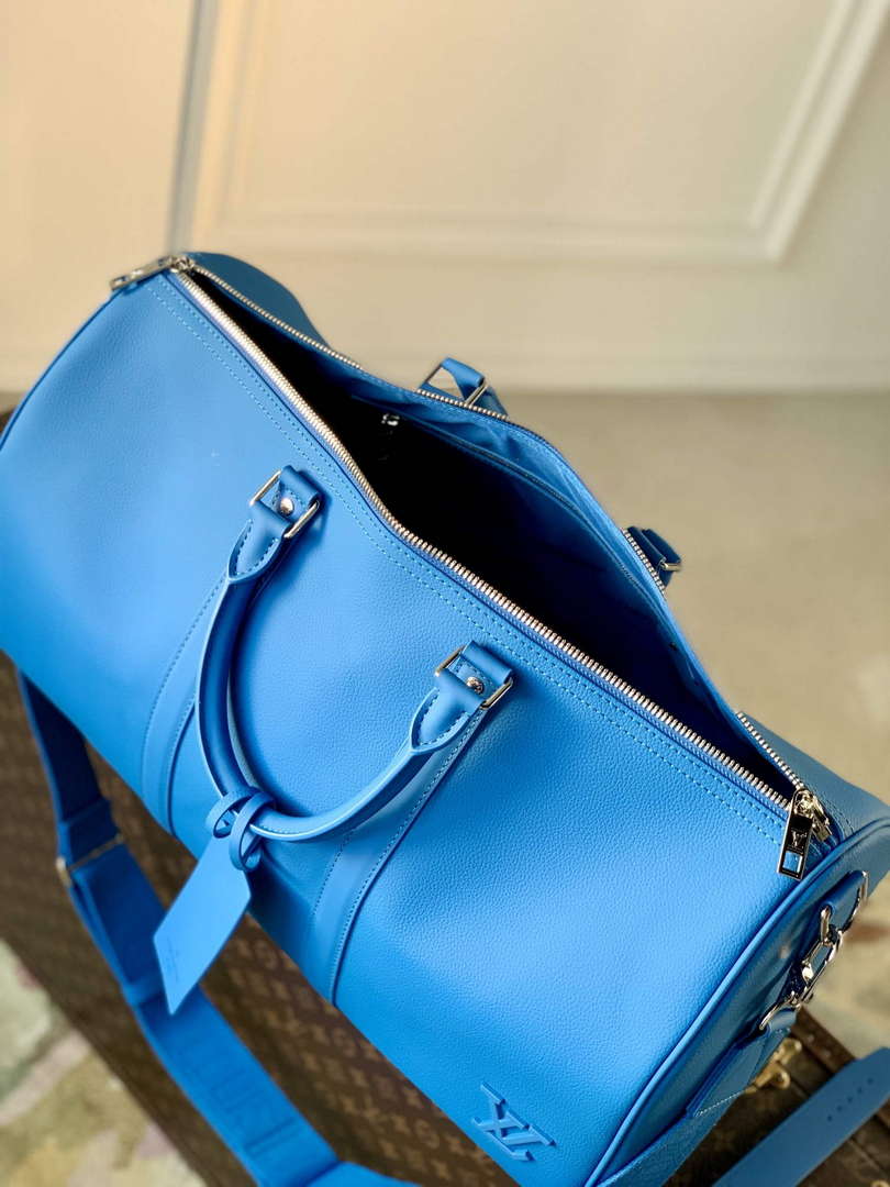 LV M22609 Louis Vuitton Keepall Bandouli��re 50 Bag Blue