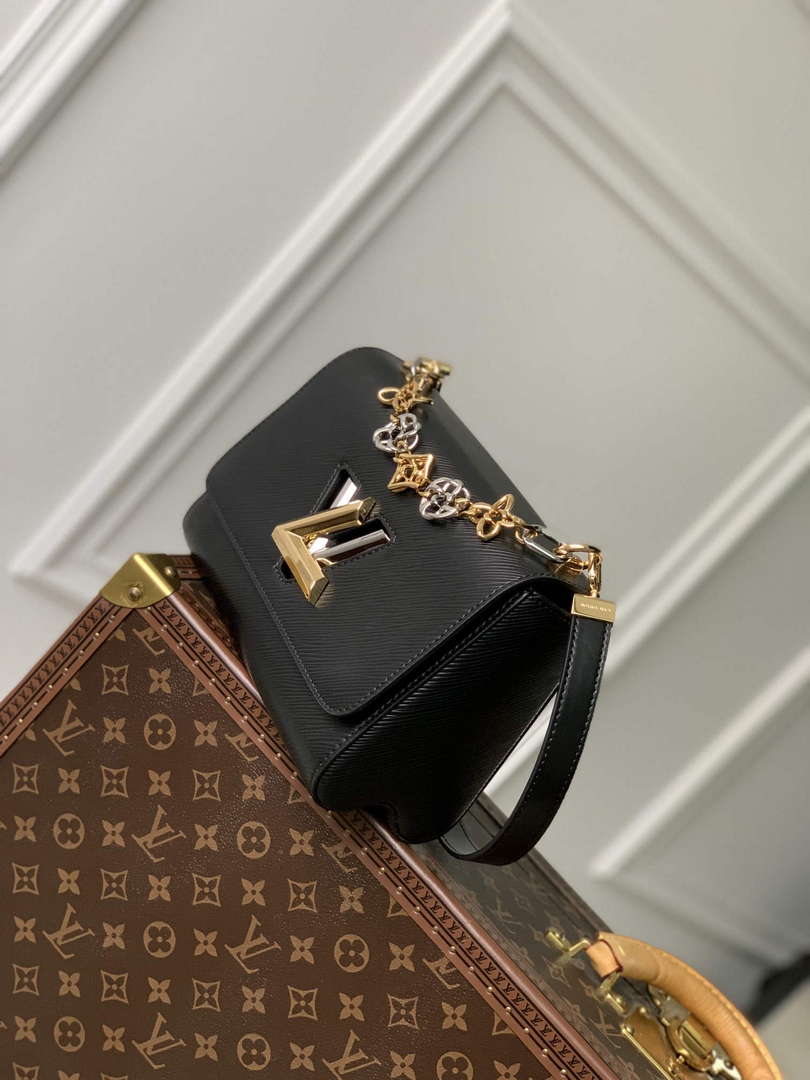 LV M22773 Louis Vuitton Twist MM Handbag Black