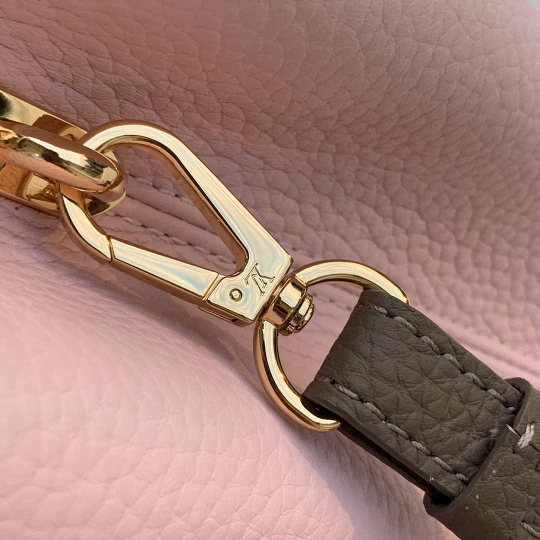 LV M59060 Louis Vuitton Capucines MM Handbag Rose Beige