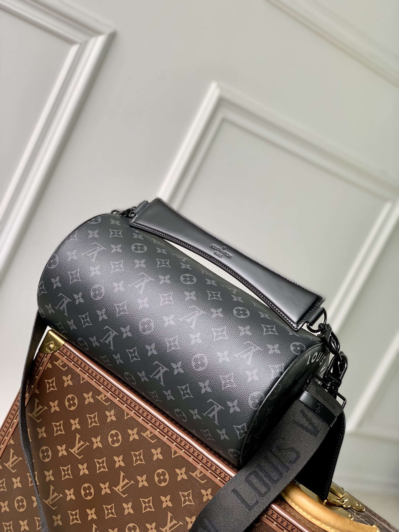 Louis Vuitton LV M46796 Soft Polochon MM Monogram Eclipse