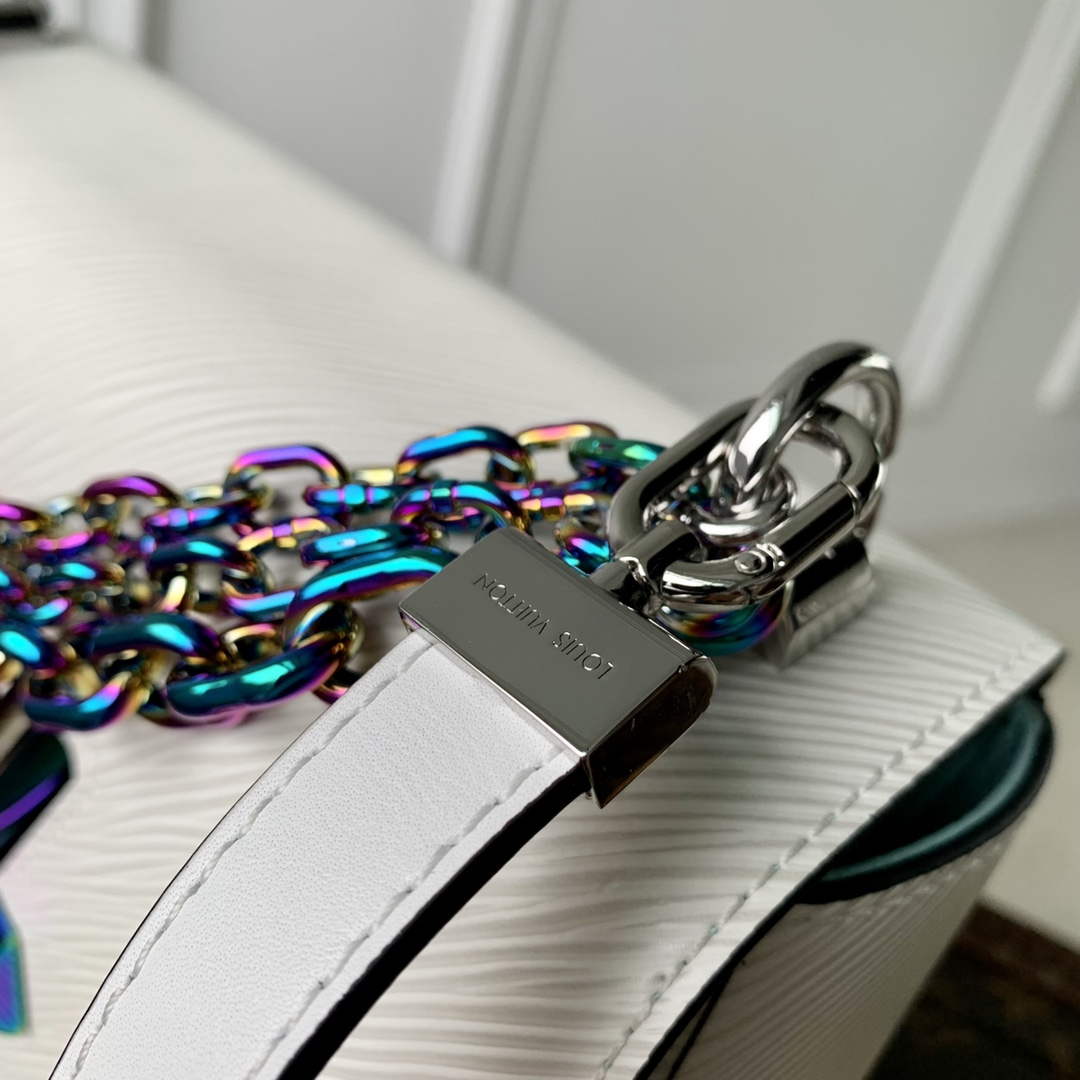 LV M22029 Louis Vuitton Twist MM Bag Epi Leather White