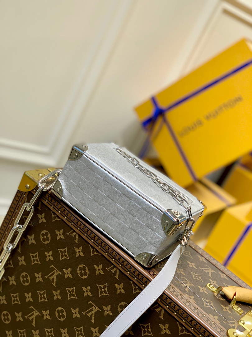 LV M59726 Louis Vuitton Mini Soft Trunk Silver