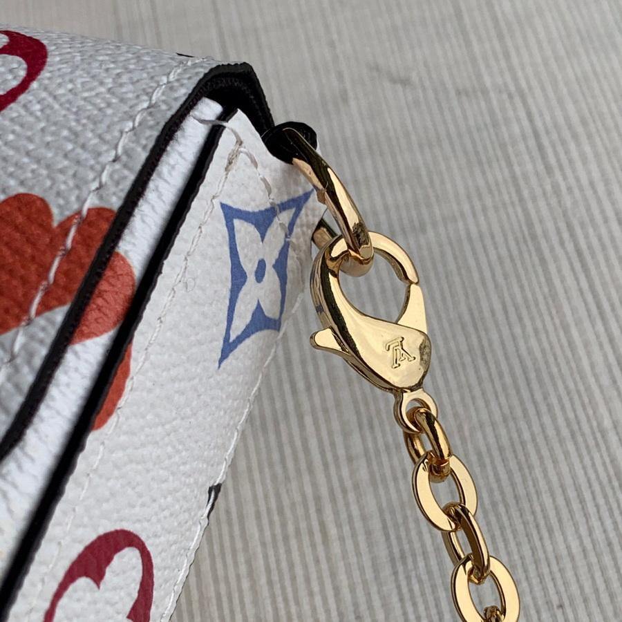 LV M80232 Louis Vuitton M69977 Game on Felicie Pochette Bag White