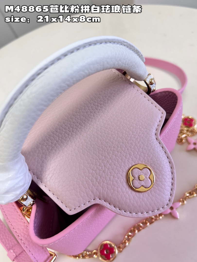 LV M22375 Louis Vuitton Capucines Mini Rose Chamallow Pink