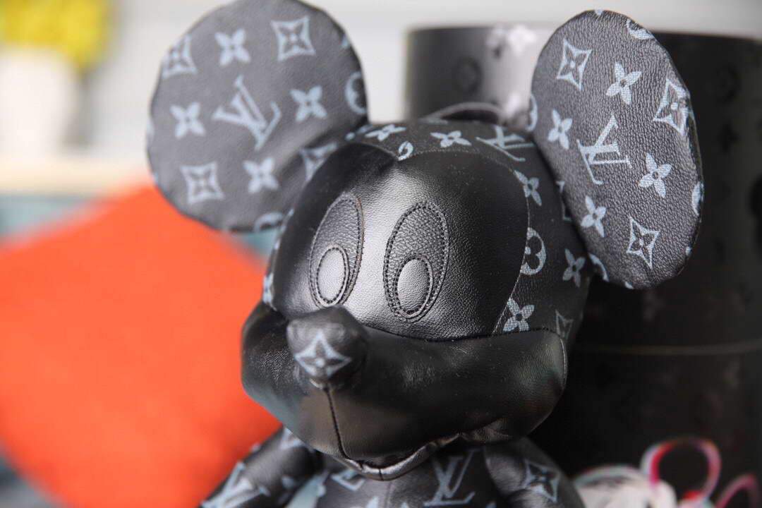 LV Louis Vuitton X Mickey Mouse Plush Thing Bag Monogram Black