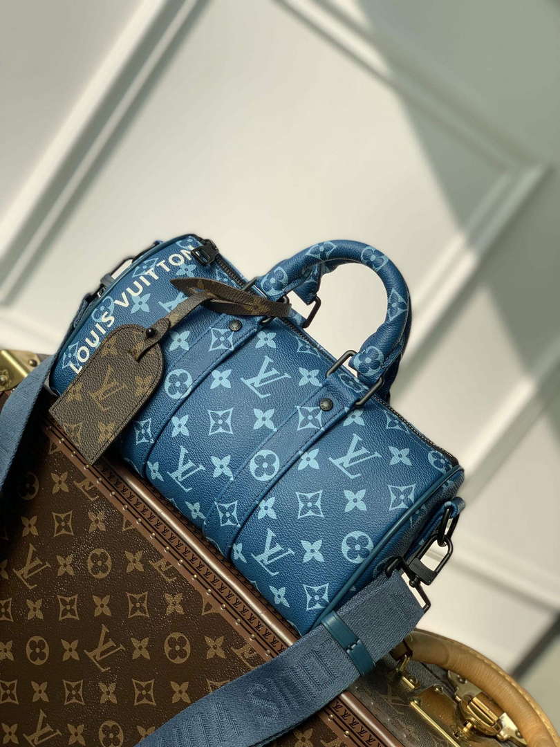 LV M46803 Louis Vuitton Keepall Bandouli��re 25 City Bag Atlantic Blue