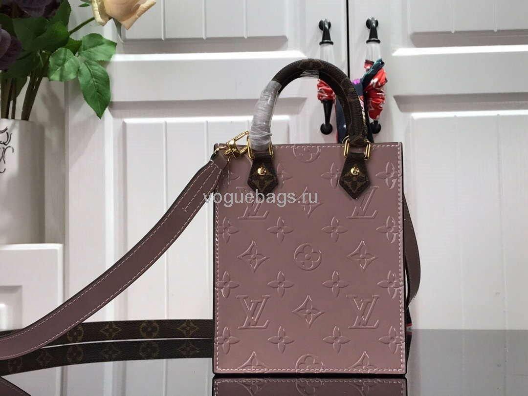 LV M90564 Louis Vuitton Petit Sac Plat Monogram Vernis M69442 Bag Pink