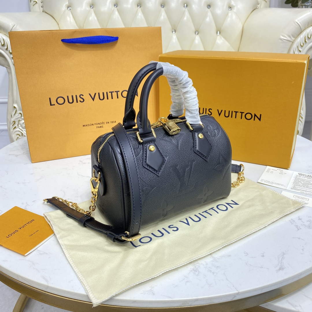 LV M58953 Louis Vuitton Speedy Bandouli��re 20 Bag Black