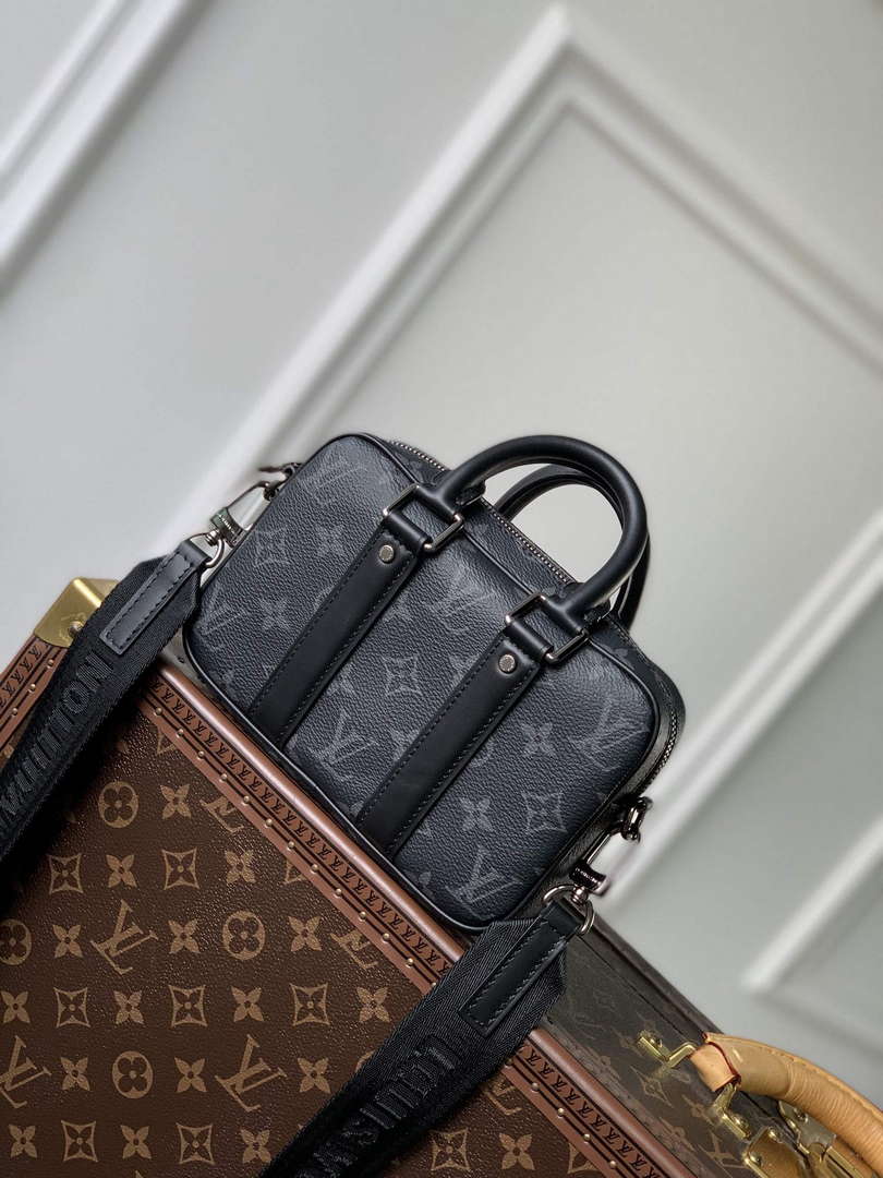 LV M82770 Louis Vuitton Nano Porte Documents Voyage Bag Black
