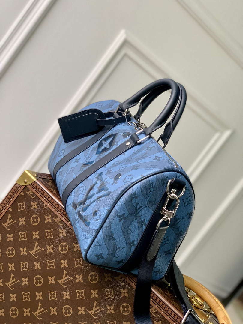 LV M22573 Louis Vuitton Keepall Bandouli��re 35 Abyss Blue