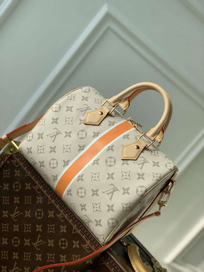 LV M46749 Louis Vuitton Speedy Bandouli��re 25 Handbag Beige/Ocher