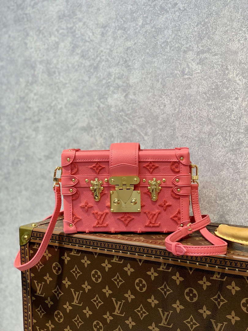 LV M20745 Louis Vuitton Petite Malle Handbag Fluo Pink