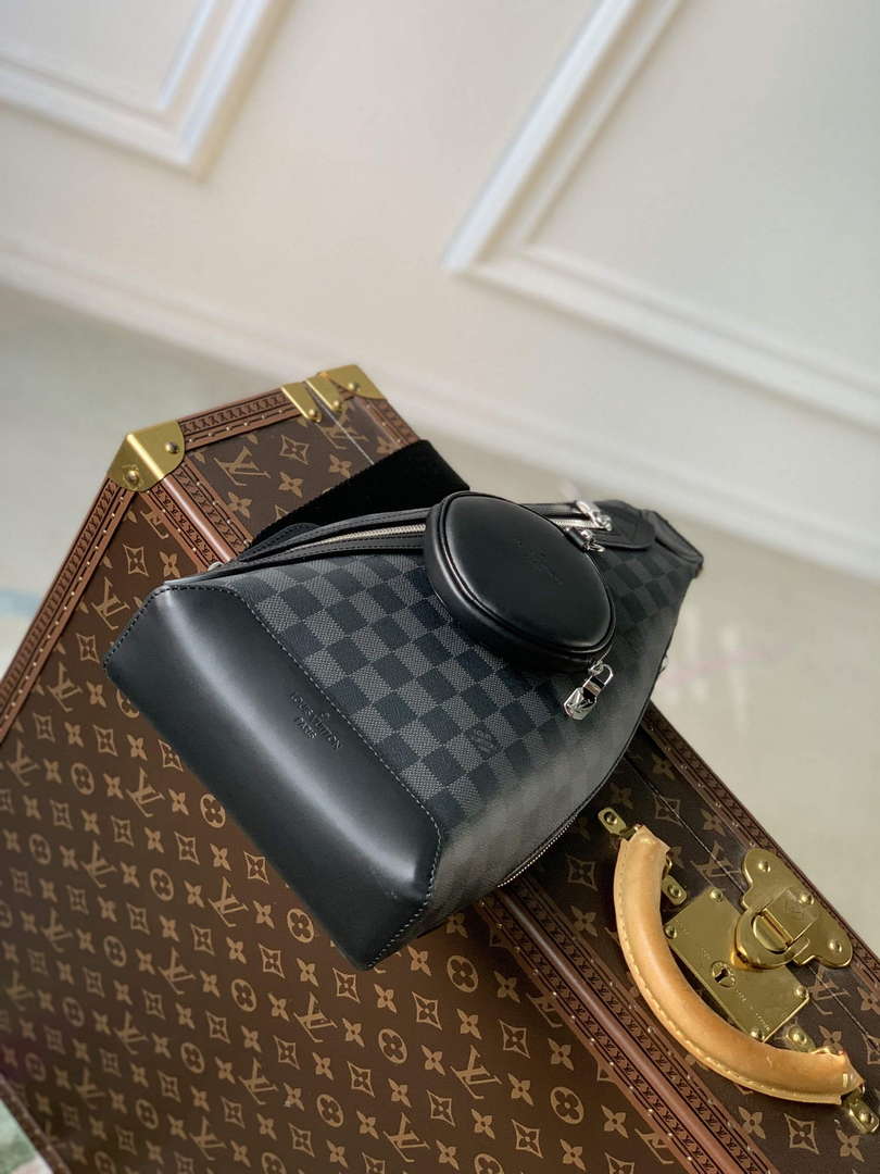 LV M30936 Louis Vuitton Duo Sling Bag Black grid