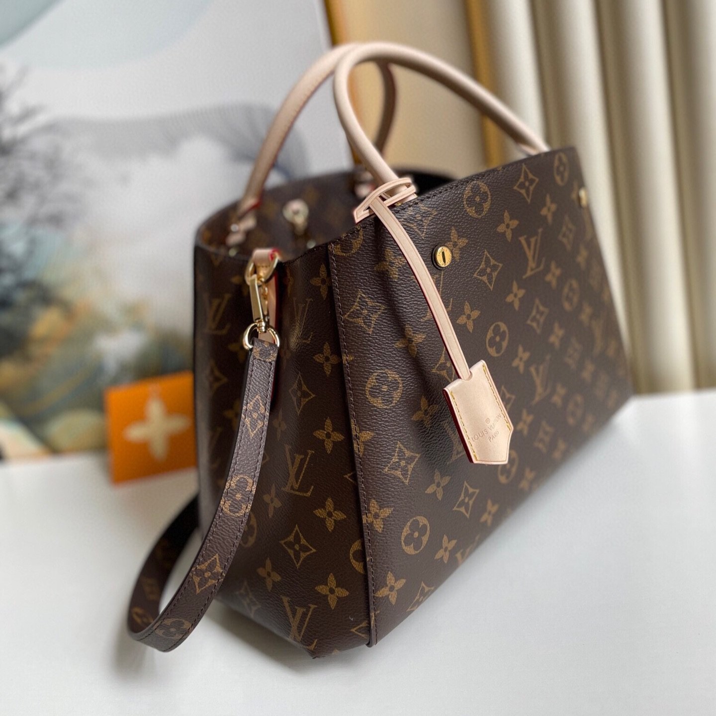 LV M41056 Louis Vuitton Montaigne MM Tote Bag Monogram