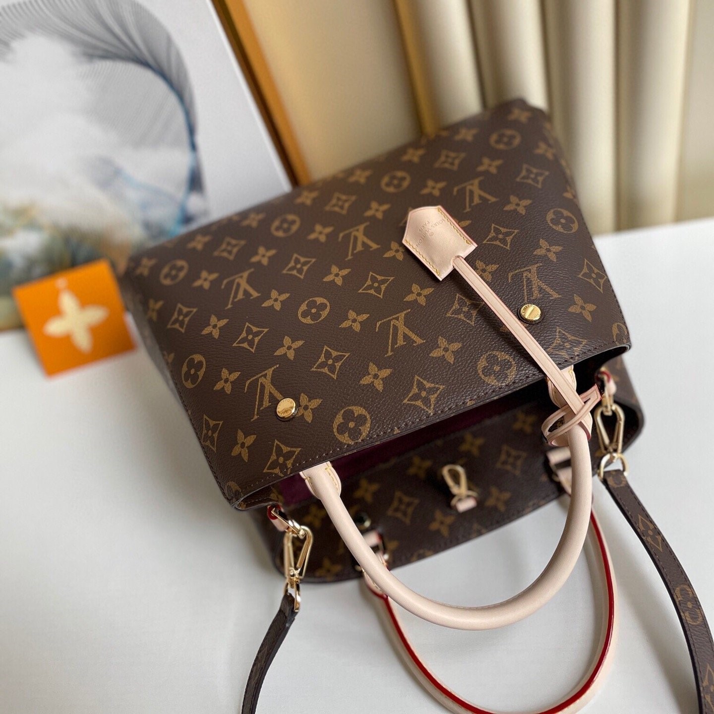 LV M41056 Louis Vuitton Montaigne MM Tote Bag Monogram