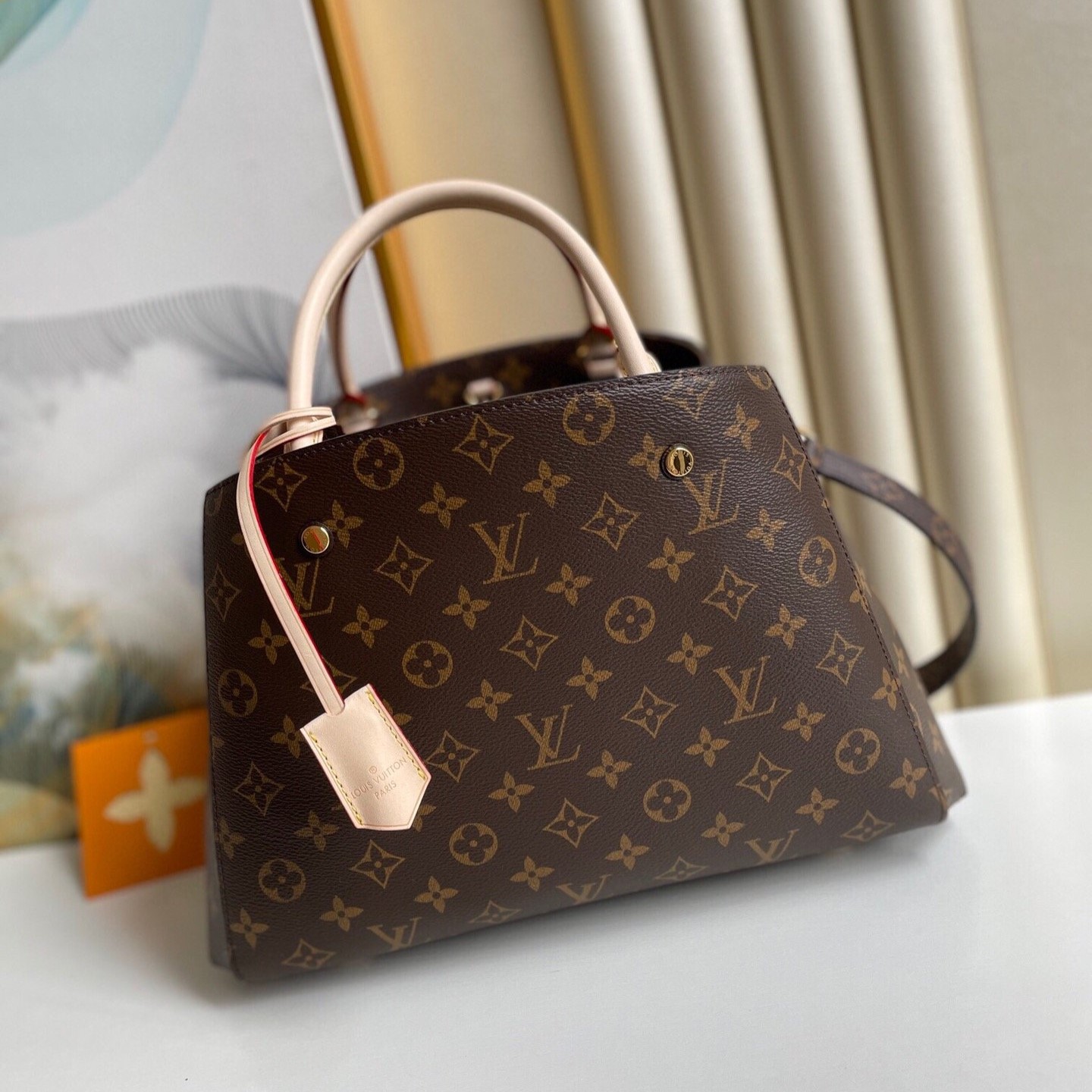 LV M41056 Louis Vuitton Montaigne MM Tote Bag Monogram