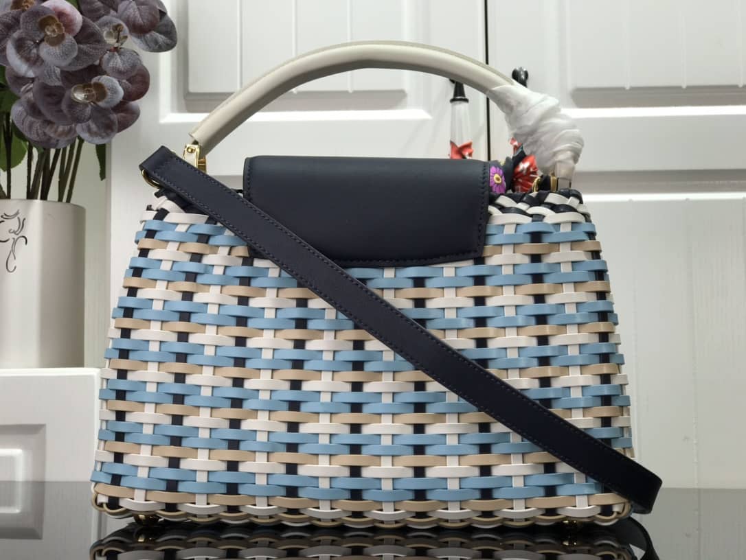 Louis Vuitton Capucines Taurillon Shoulder Bag Replica Blue M94519