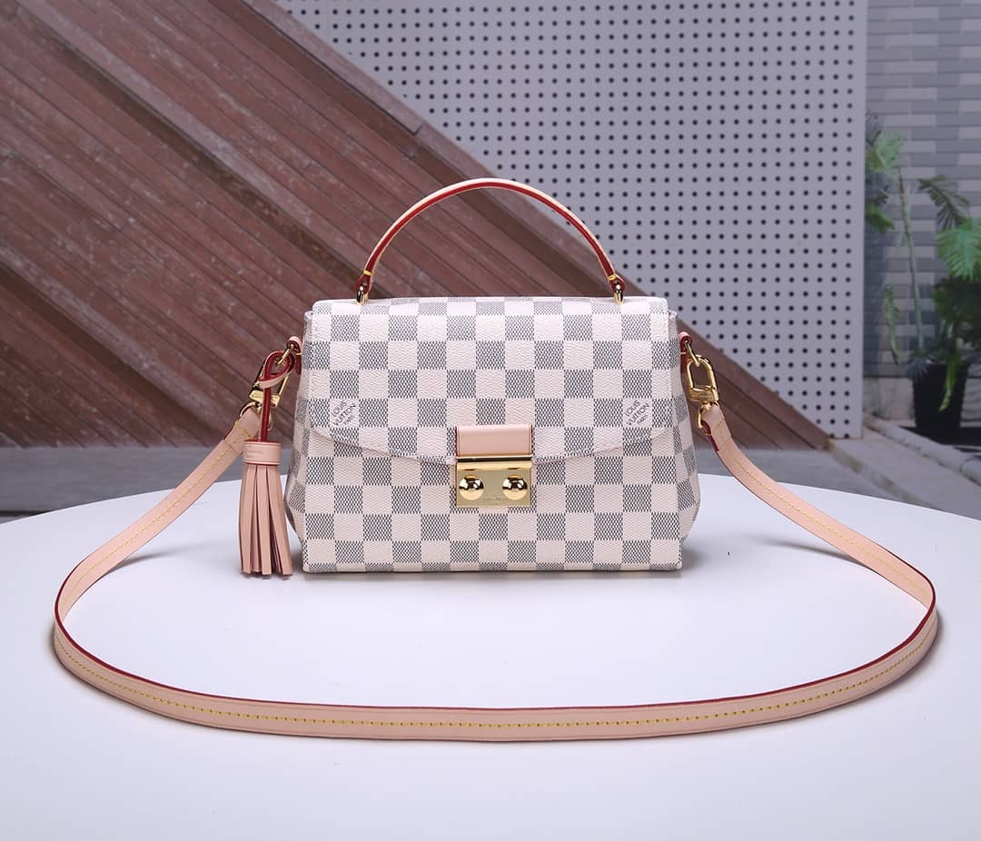 Louis Vuitton Damier Croisette Replica Shoulder Handbag White N41581