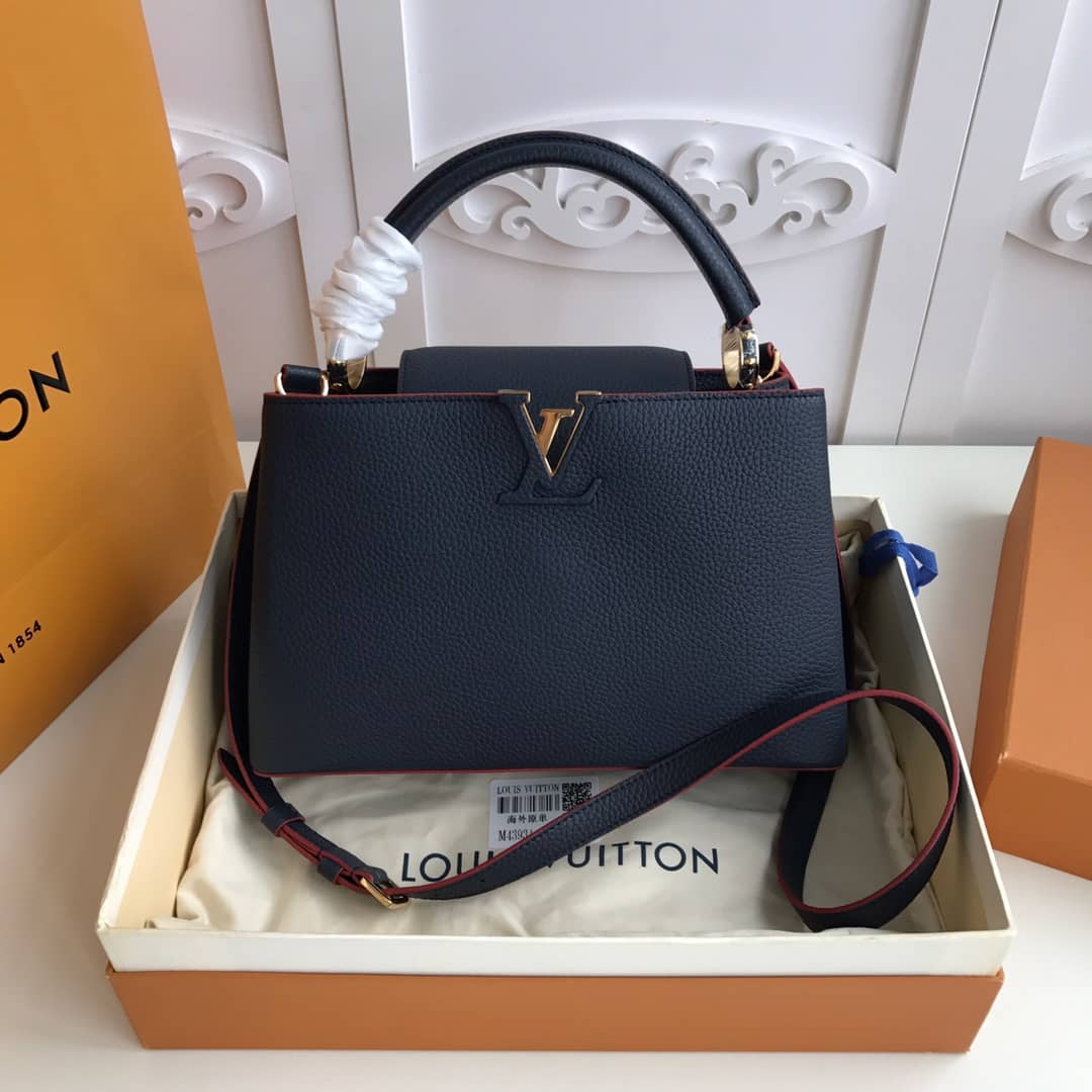 Louis Vuitton Capucines MM 2way Taurillon Leather Shoulder Bag Replica Blue M43934