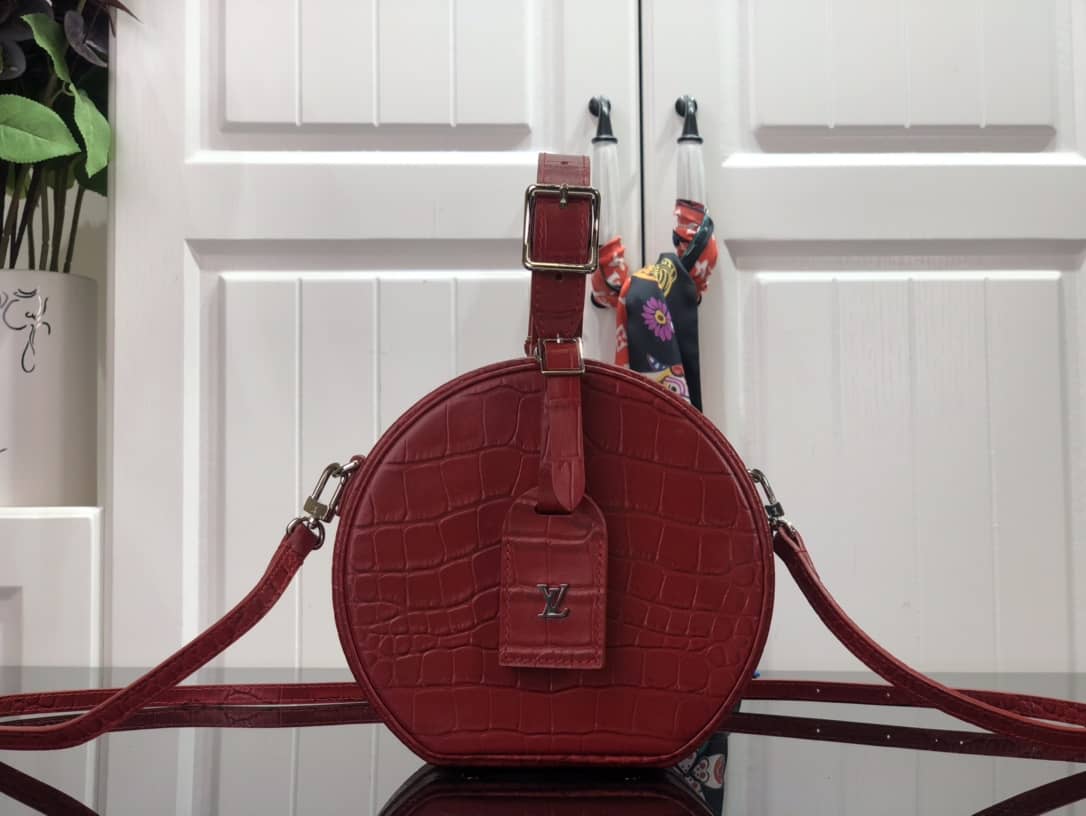 Louis Vuitton Petite Boite Chapeau Crocodilien Brillant Replica Bag Red N93597