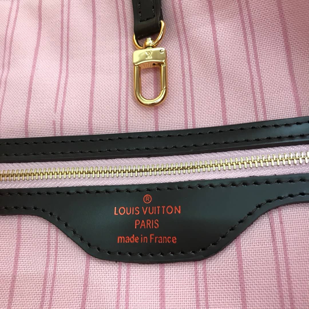 Louis Vuitton Neverfull MM Damier Ebene Bag Replica Pink N40995