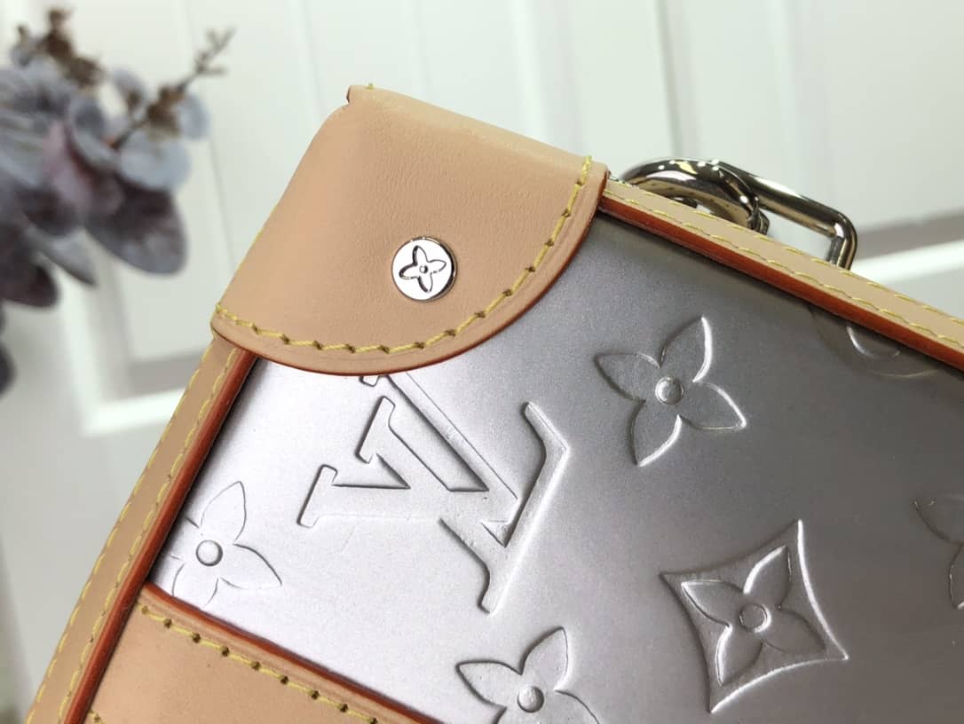 Louis Vuitton Soft Trunk Monogram Mirror Coated Canvas Replica Bag Silver M45880