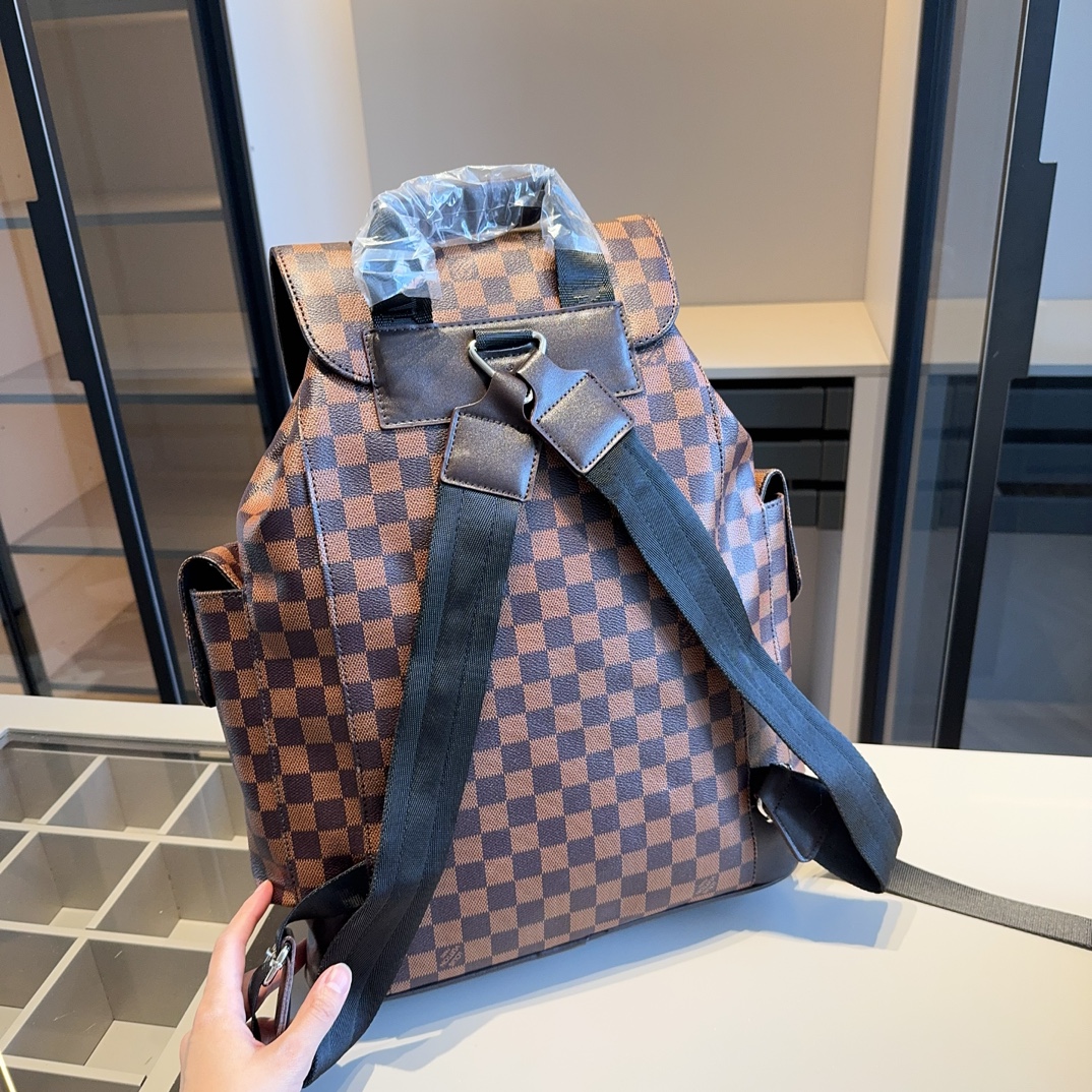 Louis Vuitton REP Check Pattern Runner Backpack Brown Shoulder Straps