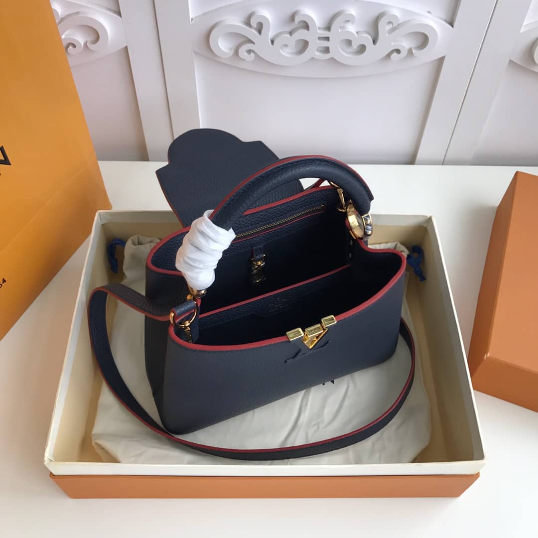 Louis Vuitton Capucines MM 2way Taurillon Leather Shoulder Bag Replica Blue M43934