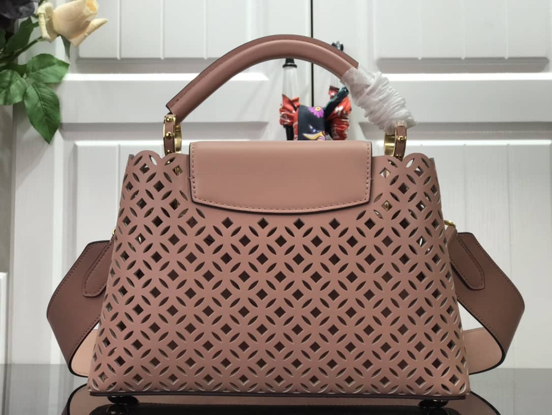 Louis Vuitton Capucines BB Cutout Leather Bag Replica Pink M57228