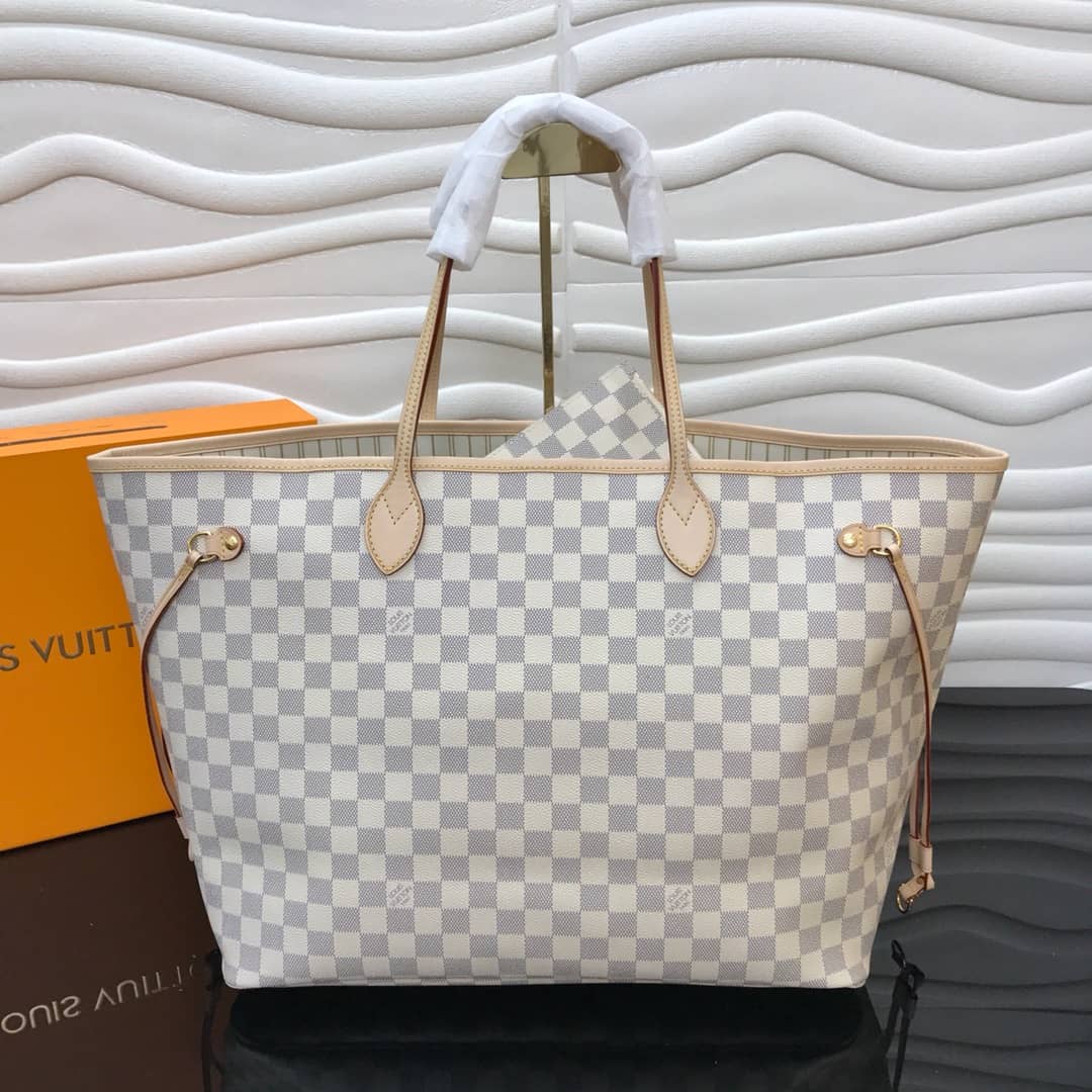 Louis Vuitton Neverfull GM Damier Azur Tote Replica White N40990