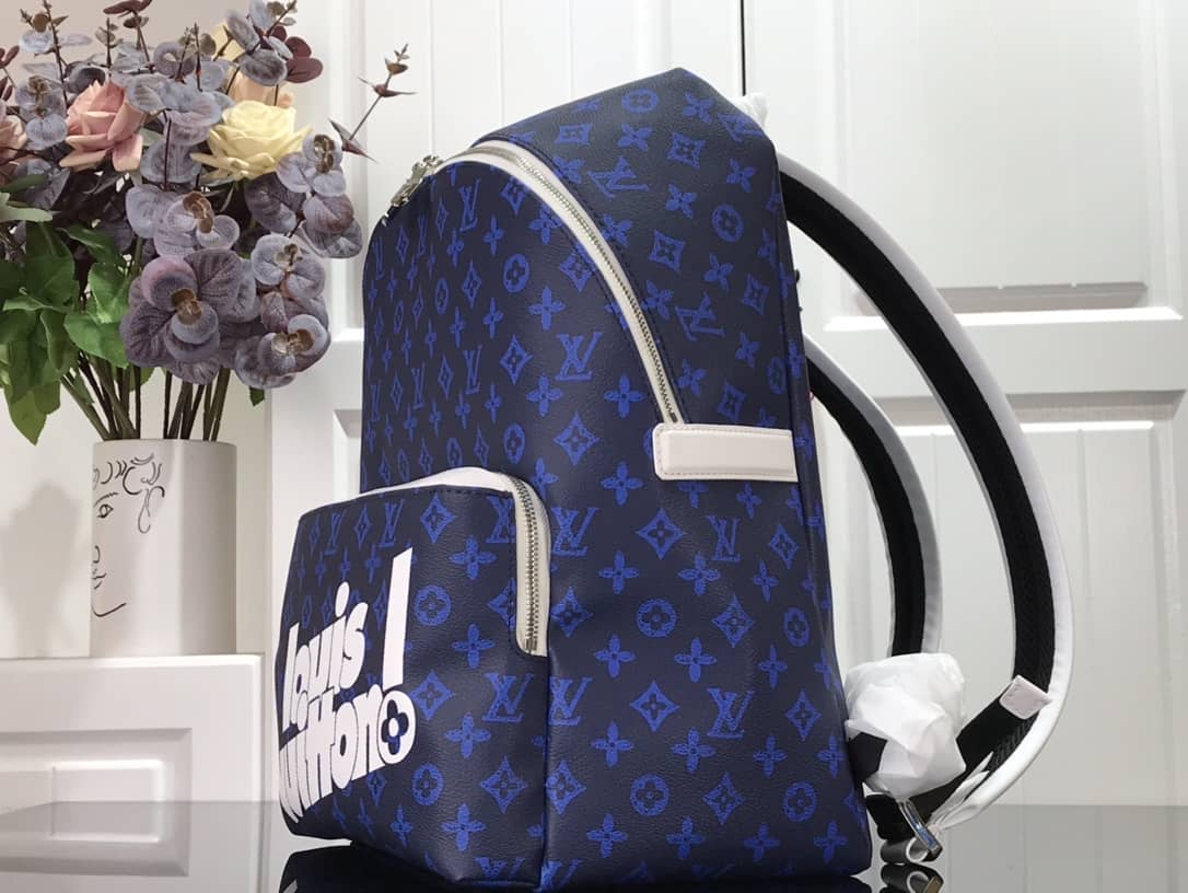 Louis Vuitton Monogram Reverse Canvas Carry It Replica Backpack Blue M46118