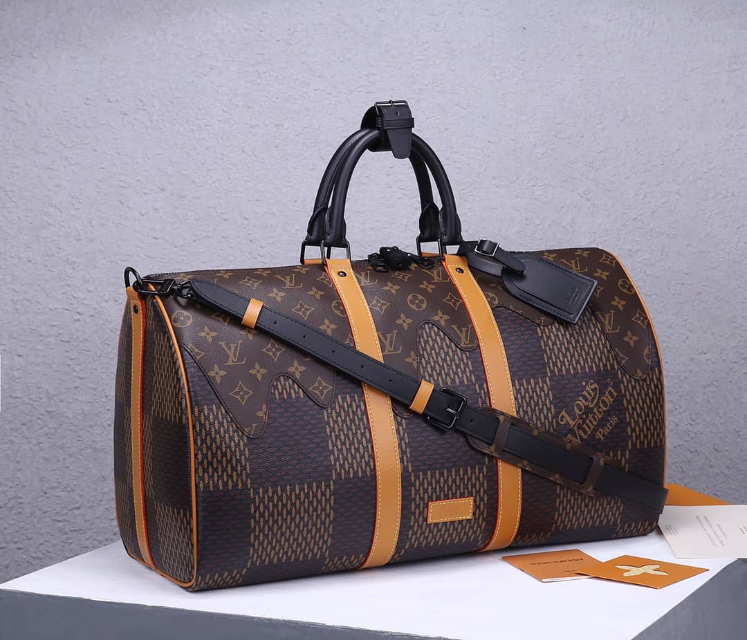 LV Duffle Bag Replica Keepall Bandouliere Nigo Giant Damier N40360
