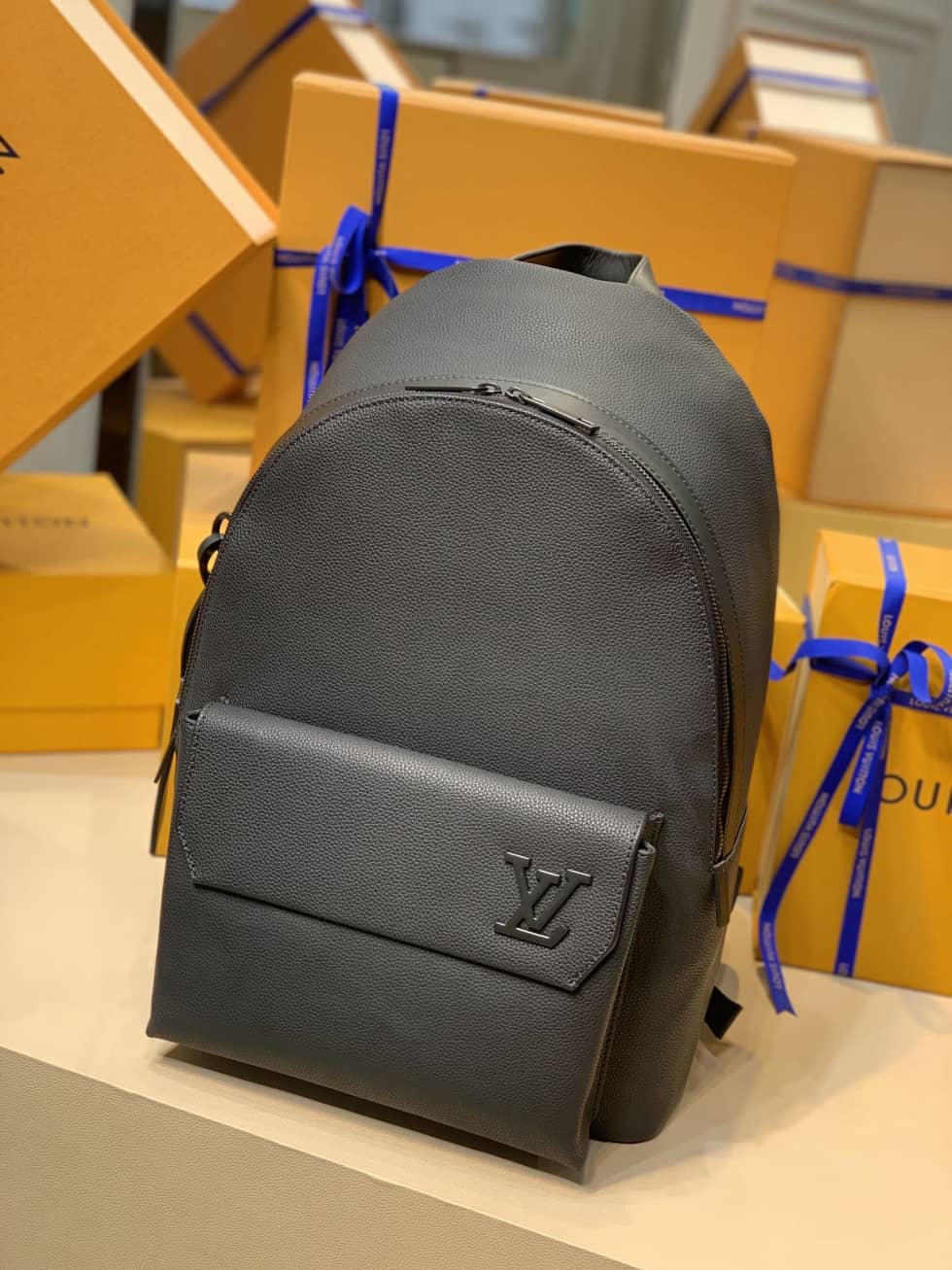 Louis Vuitton Aerogram Leather Black M57079 Replica Backpack