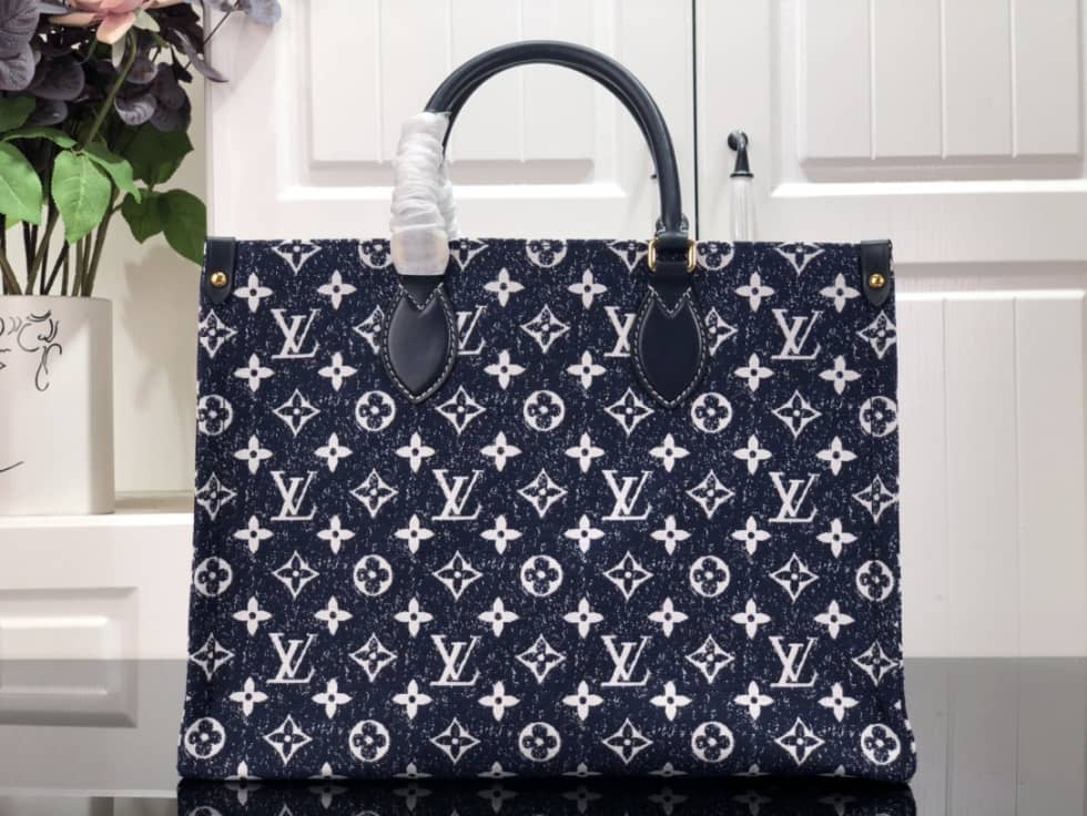 Louis Vuitton Onthego MM Denim Leather M59608 Replica Tote