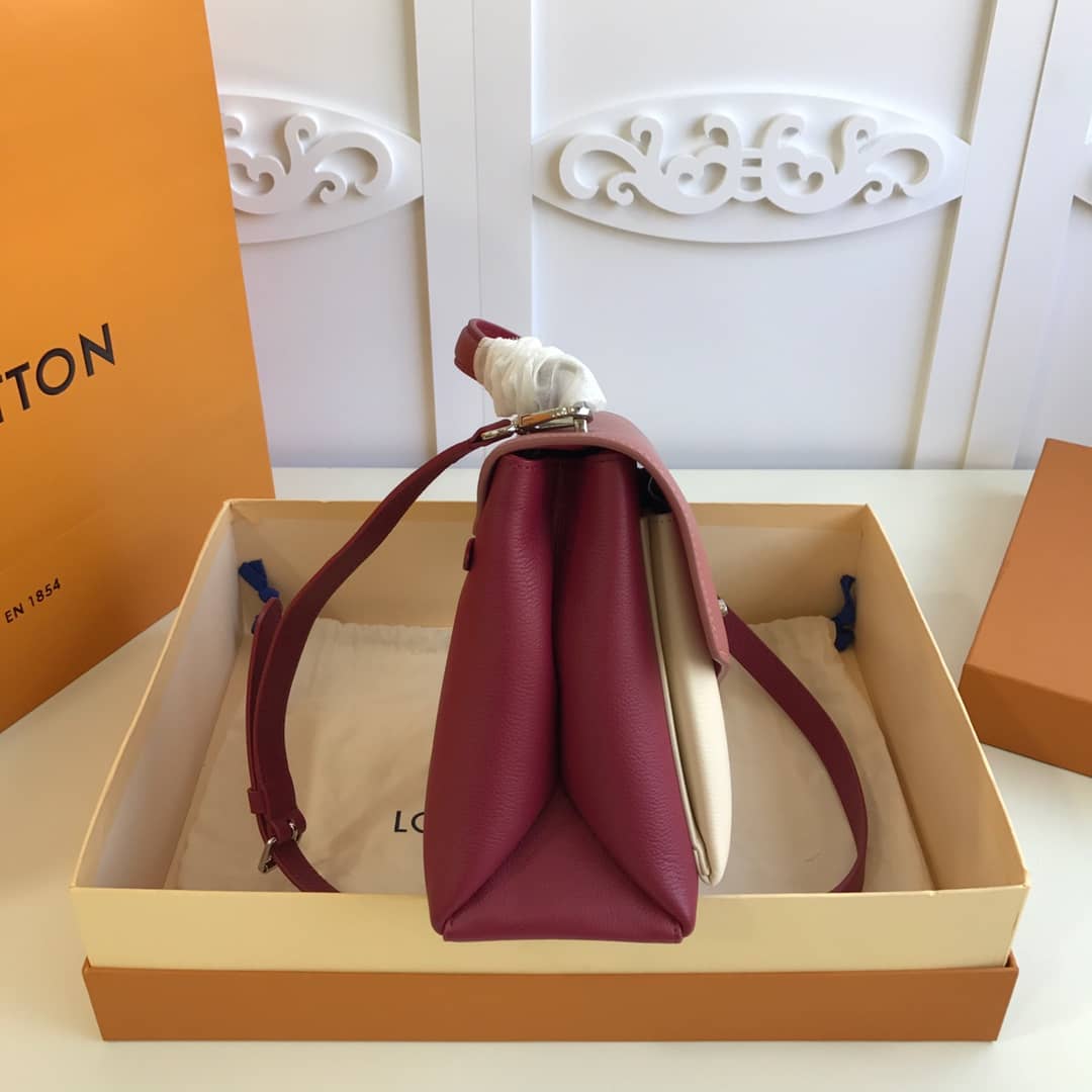 Louis Vuitton MyLockMe 2way Leather Grain Replica Satchel Red M54849
