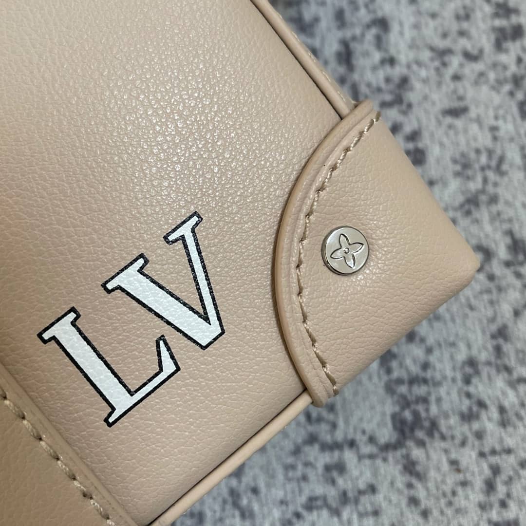 Louis Vuitton Soft Trunk Monogram Mirror Coated Canvas Replica Bag Apricot M45880