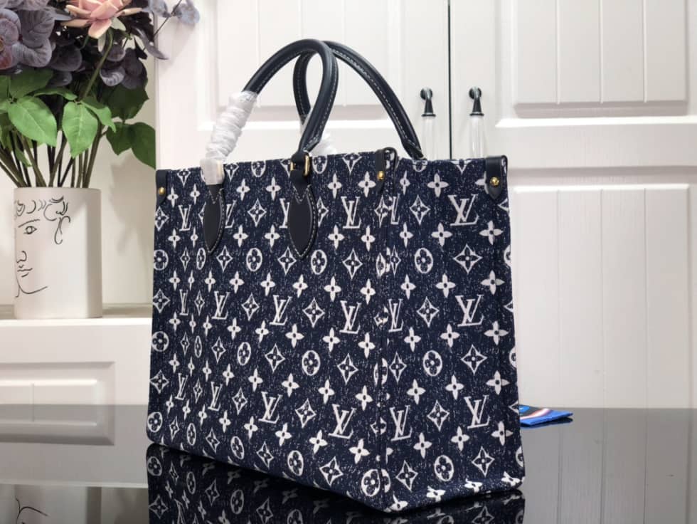 Louis Vuitton Onthego MM Denim Leather M59608 Replica Tote