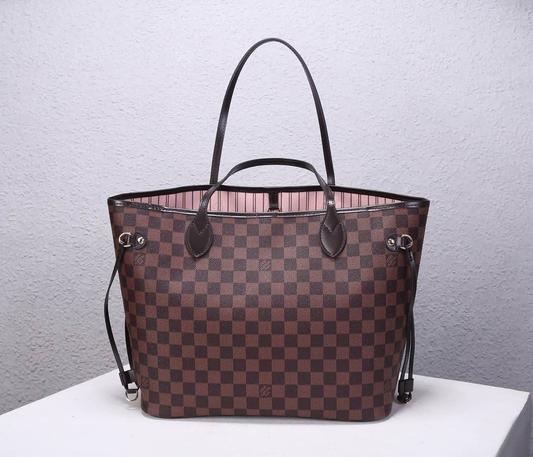 Louis Vuitton Neverfull MM Damier Ebene Tote Replica Pink N41358