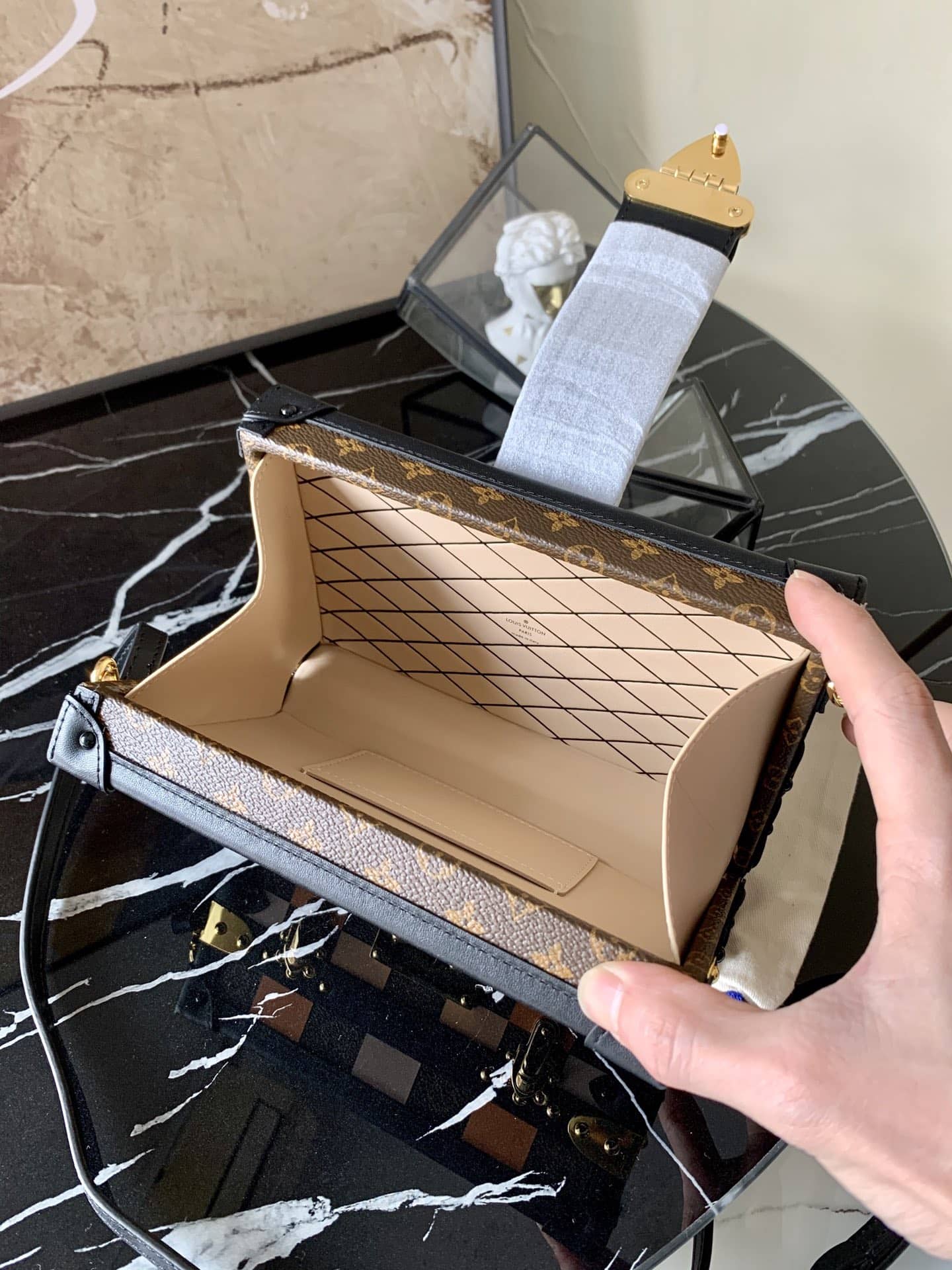 Louis Vuitton Petite Malle Damier Monogram Canvas Replica Box M55519