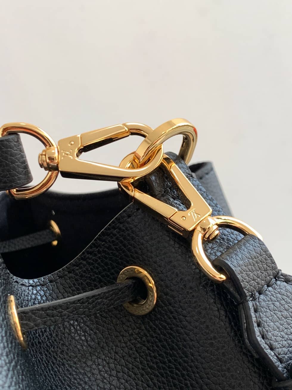 Louis Vuitton Lockme Grained Calf Leather Black M57687 Replica Bucket Bag