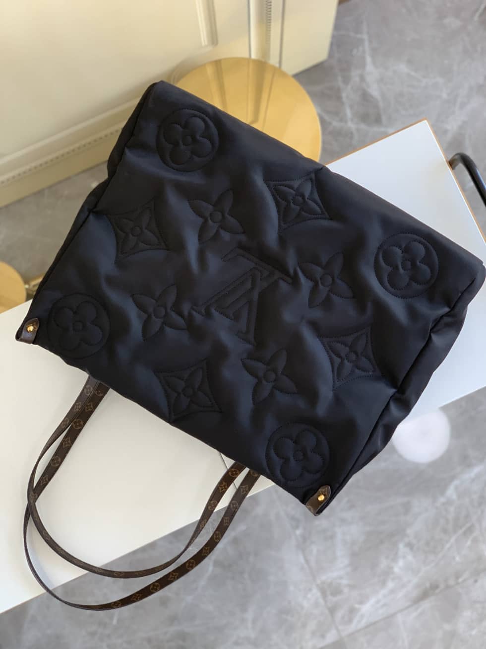 Louis Vuitton Onthego GM Nylon Monogram Pilow Giant Black M59007 Replica Tote