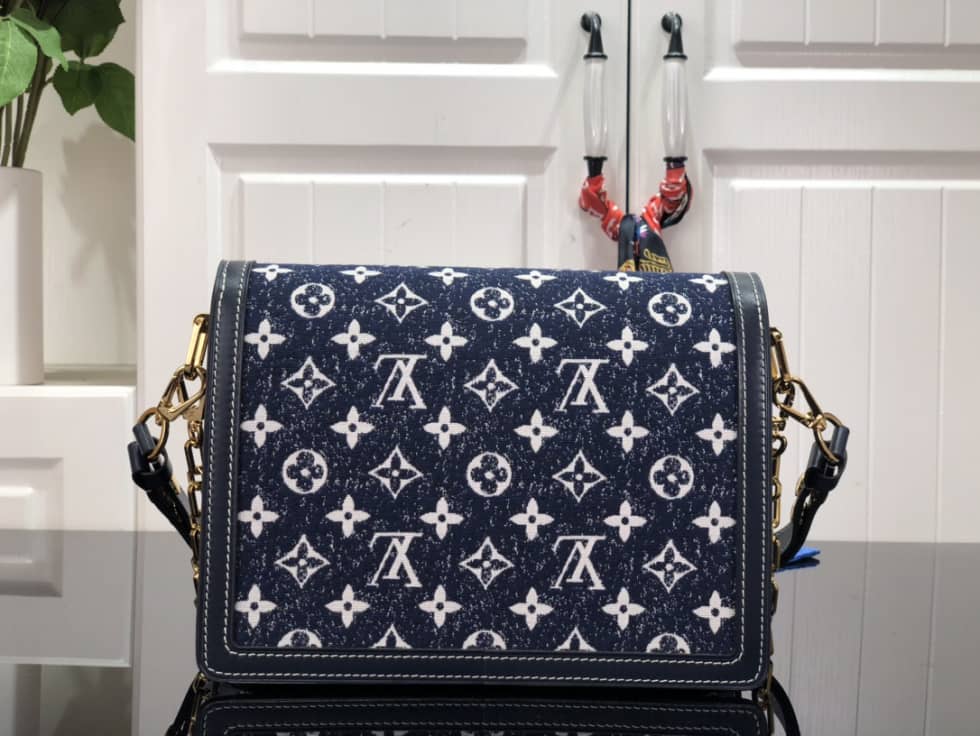 Louis Vuitton Dauphine MM Denim Leather M59631 Replica Shoulder Bag