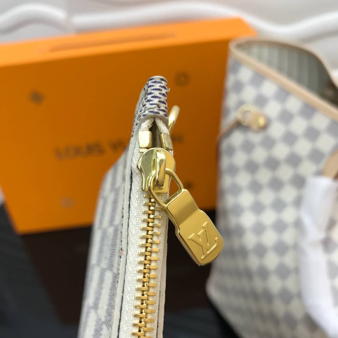 Louis Vuitton Neverfull GM Damier Azur Tote Replica White N40990