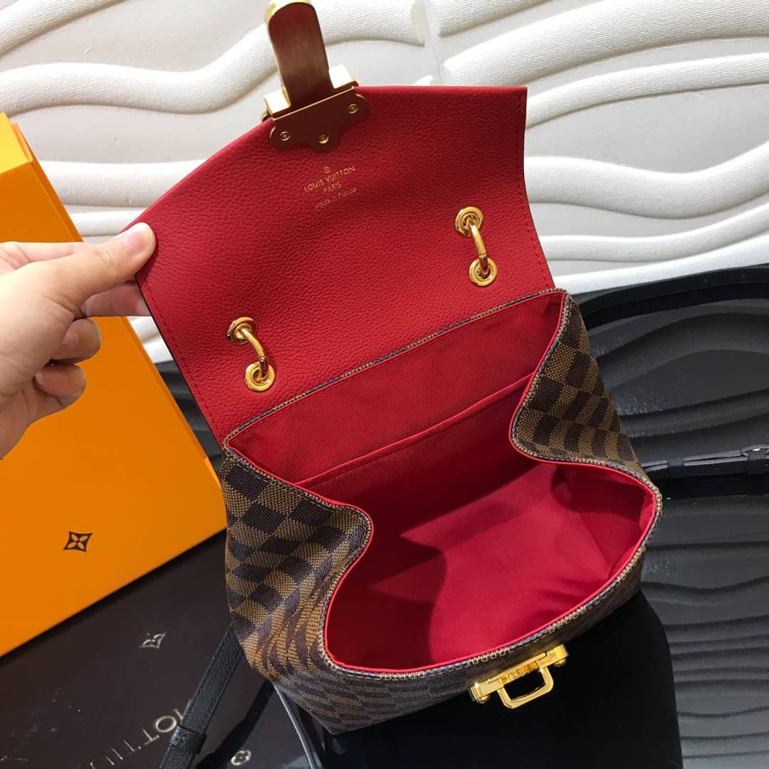 Louis Vuitton Damier Ebene Clapton Replica Backpack Red N42262